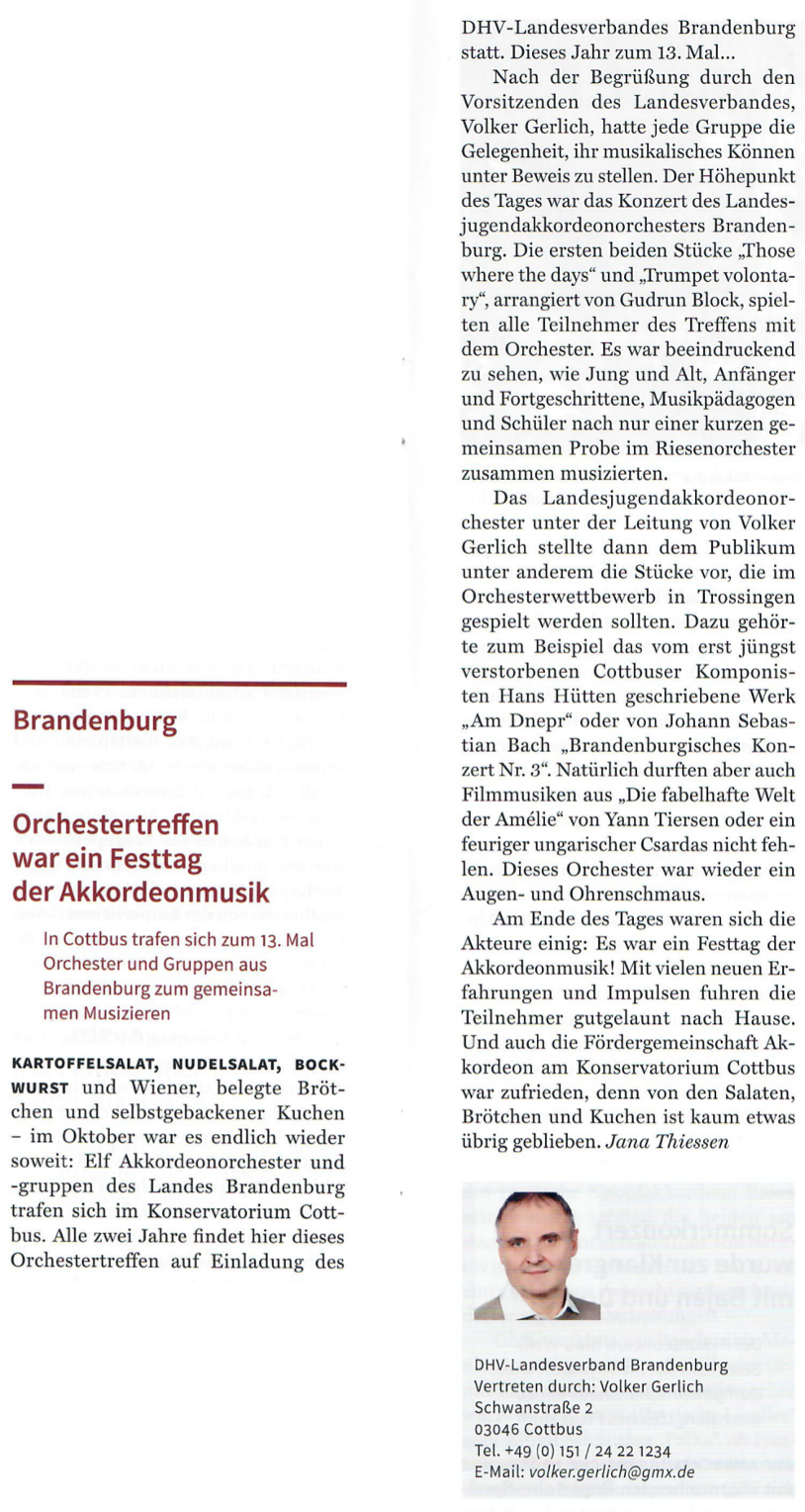 Pressebericht in der „Harmonika International“