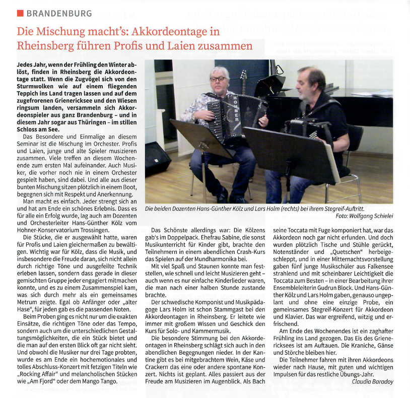 Pressebericht in der „Harmonika International“