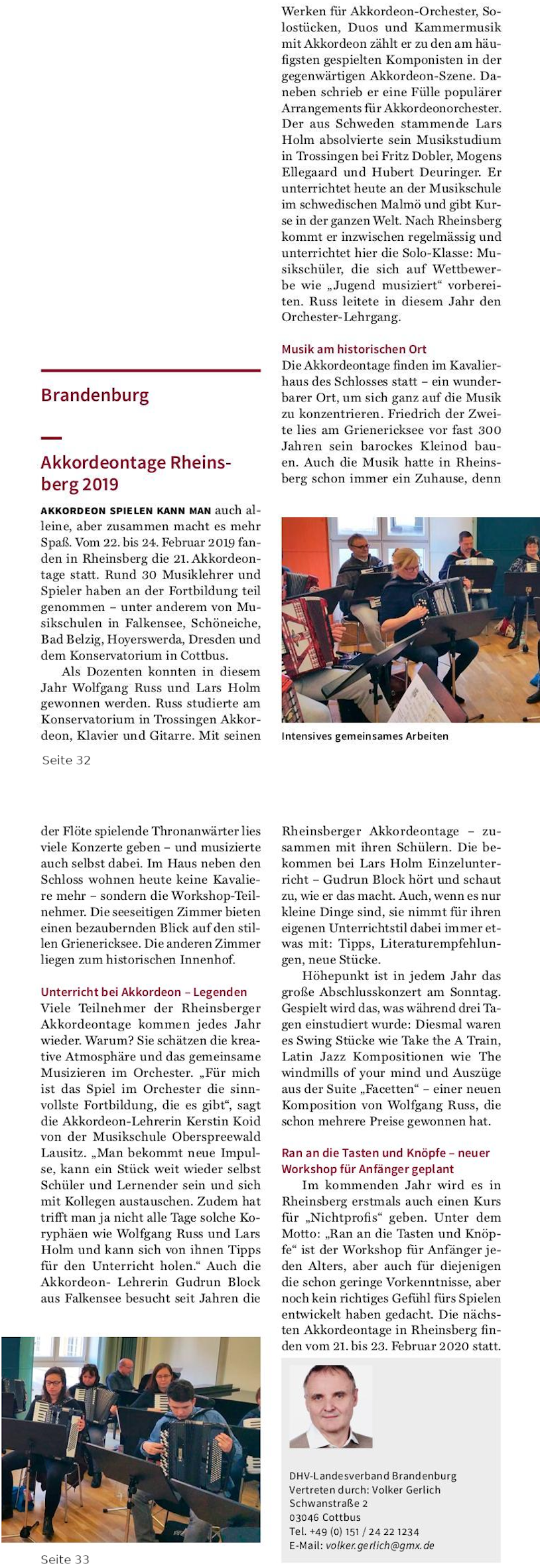 Pressebericht in der &bdquo;Harmonika International&ldquo;