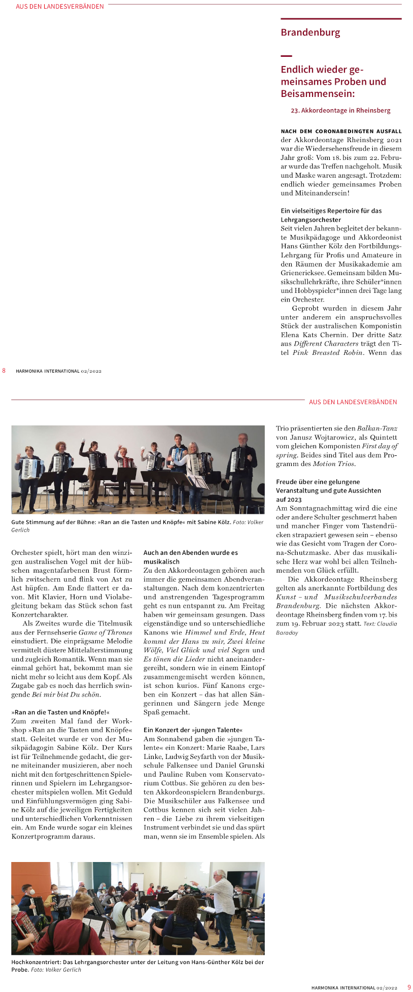 Pressebericht in der &bdquo;Harmonika International&ldquo;